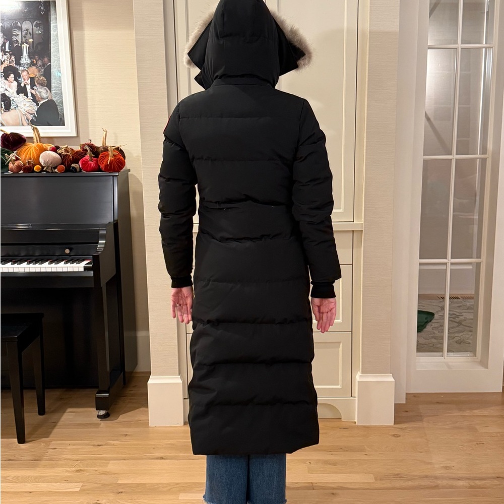 Canada Goose Black Long Puffer Coat with Fur Hood - Picture 3 of 9